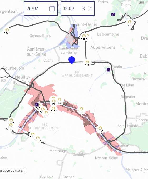 Map des zones concernés par les restrictions de circulation