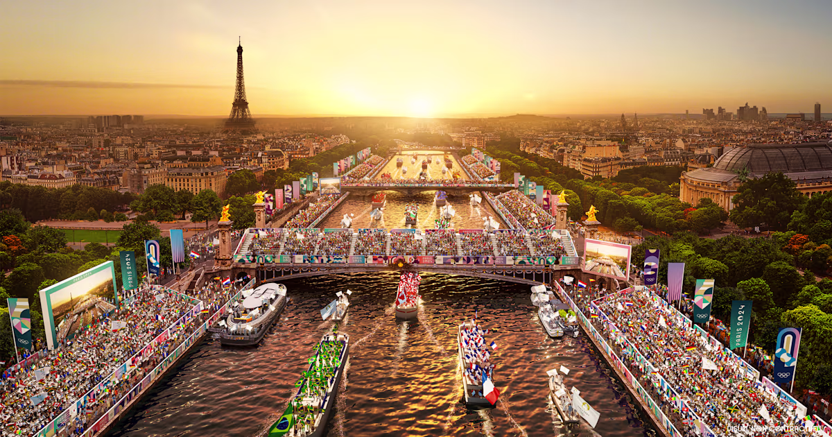 Photo de la parade des JO lors de la cérémonie